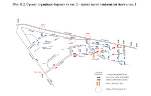 Původní plán počítá s vybudování obří křižovatky mezi ulicí Navigátorů a Evropskou, druhá varianta nyní zvažuje i možnost, že by do Evropské ústil pouhé sjezd a Vlastina by zůstala průjezdná pro cesty od města. Zdroj: MHMP